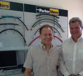 On a recent visit to South Africa, Oliver Helterhof (l), fluid connectors group business development manager – Africa is seen with Mark Johnson, channel sales and marketing manager, Parker Hannifin SA.